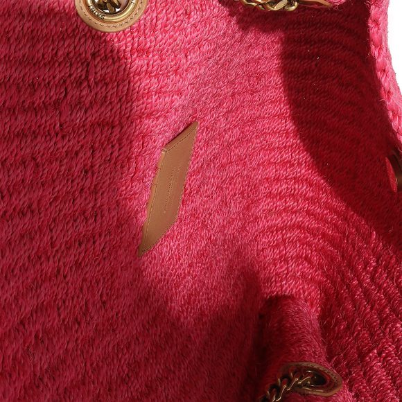 Saint Laurent Pink Woven Sisal Medium Kate Bag - Picture 7 of 8
